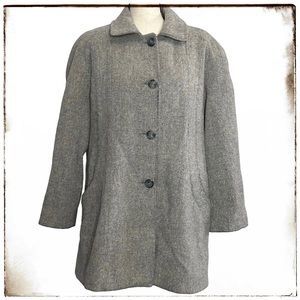 London Fog Long Coat 16P Gray Brushed Wool Vintage